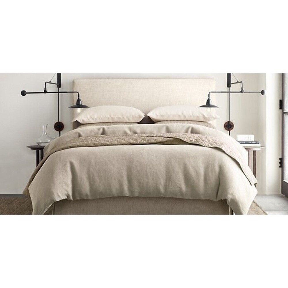 Restoration Hardware Linen Headboard slip Cover Full Size in Sand